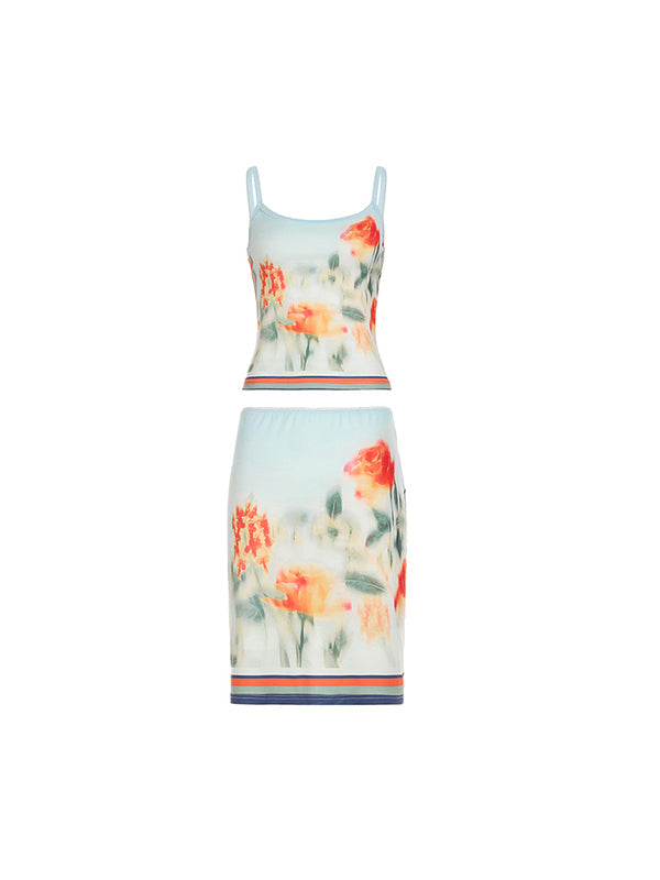 LILLIAN - CONJUNTO DE MODA FLORAL DE DOS PIEZAS