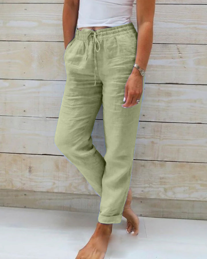 Allison | Pantalones a Medida de Algodón y Lino de Lujo