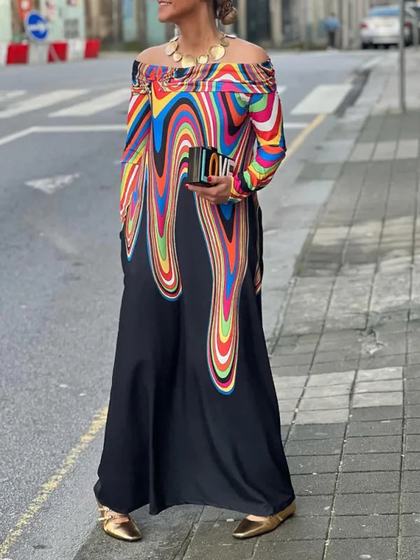HICACINTO - VESTIDO MAXI MULTICOLOR CLÁSICO