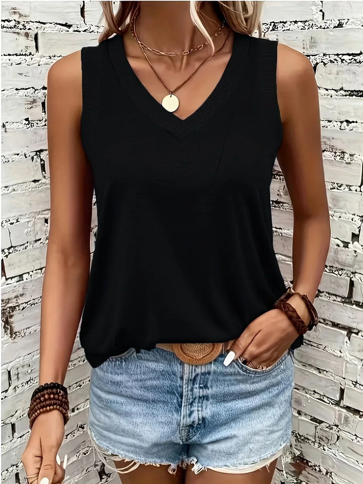 ARCADIA - BLUSA SIN MANGAS CON ESCOTE EN V AIREADA