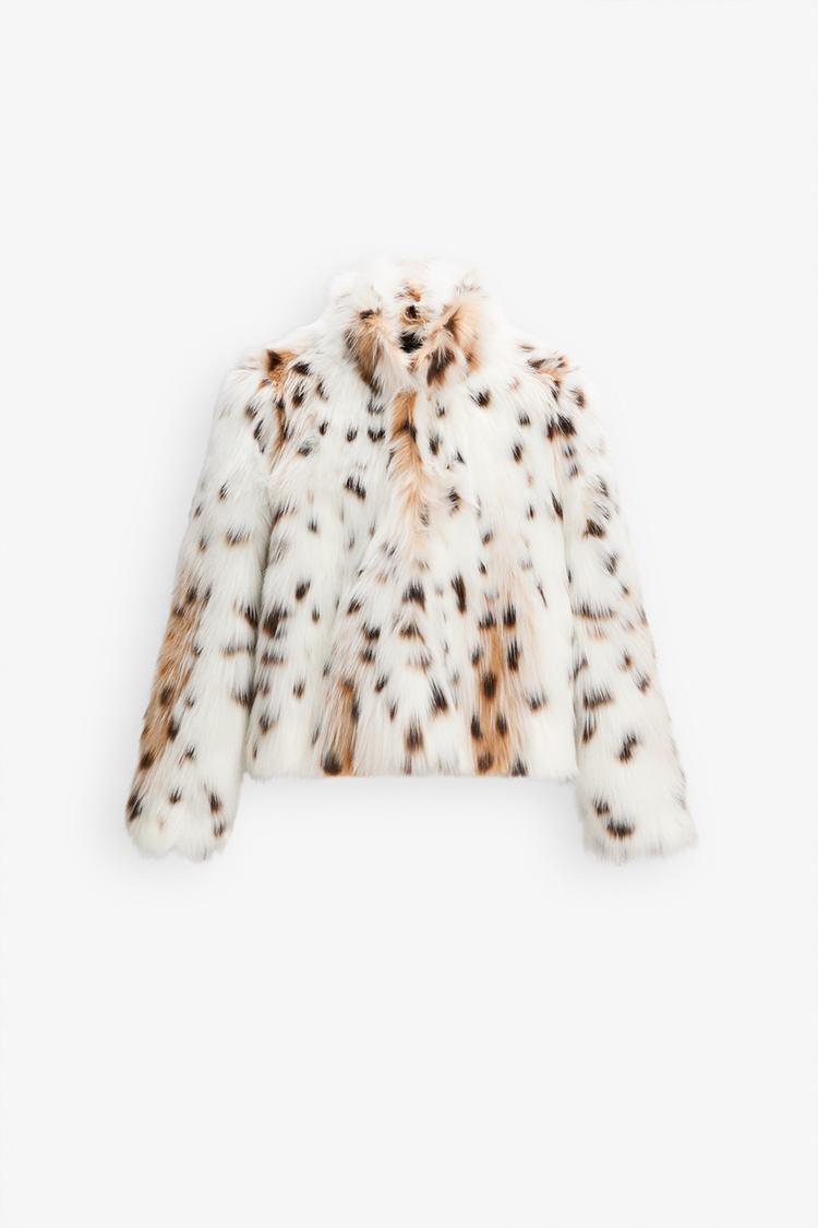 ANNALISE - CHAQUETA DE PIEL SINTÉTICA DE LEOPARDO SALVAJE