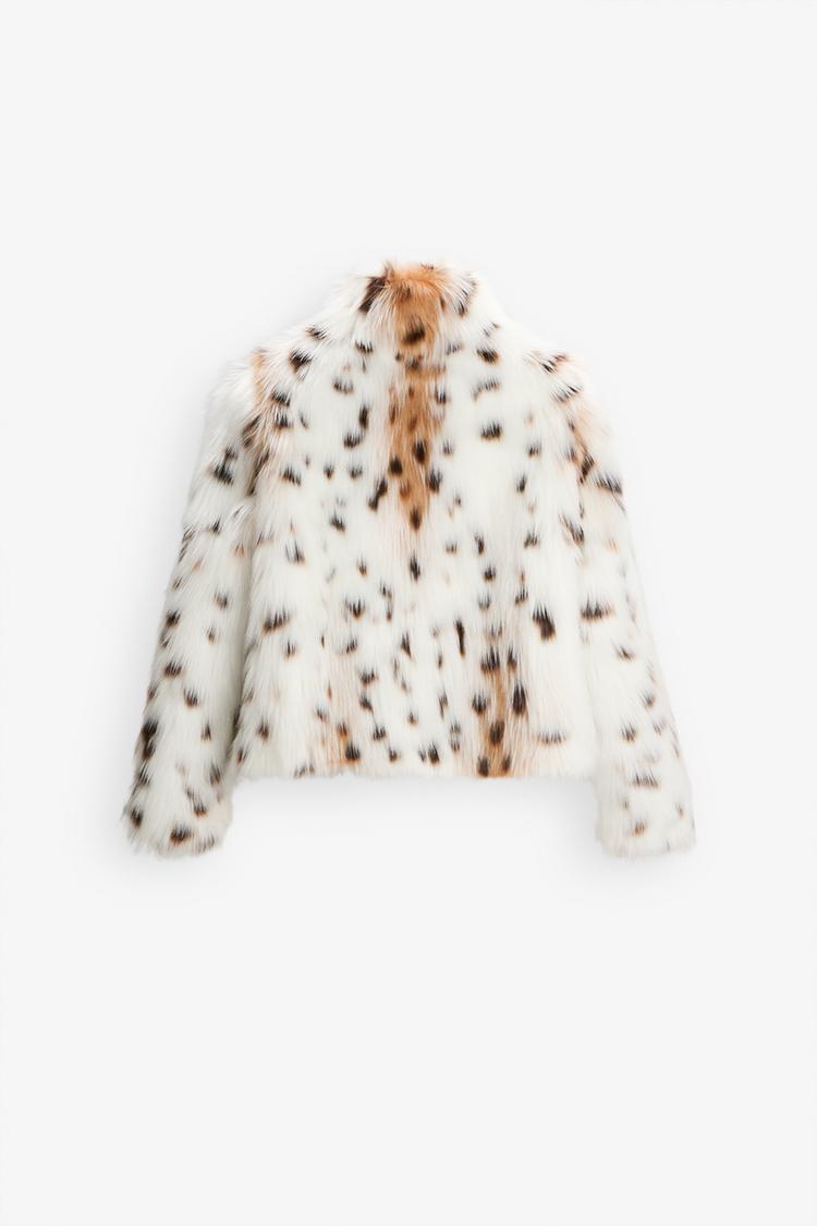 ANNALISE - CHAQUETA DE PIEL SINTÉTICA DE LEOPARDO SALVAJE