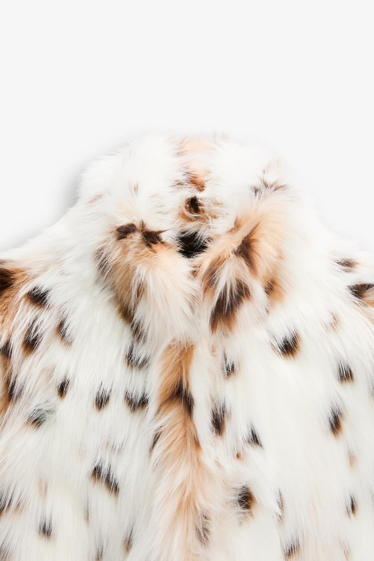 ANNALISE - CHAQUETA DE PIEL SINTÉTICA DE LEOPARDO SALVAJE