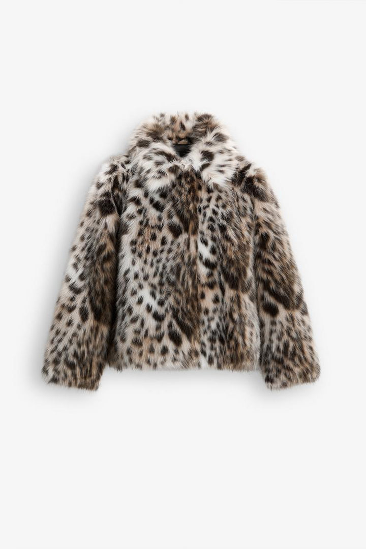 ANNALISE - CHAQUETA DE PIEL SINTÉTICA DE LEOPARDO SALVAJE