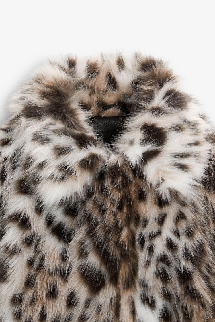 ANNALISE - CHAQUETA DE PIEL SINTÉTICA DE LEOPARDO SALVAJE