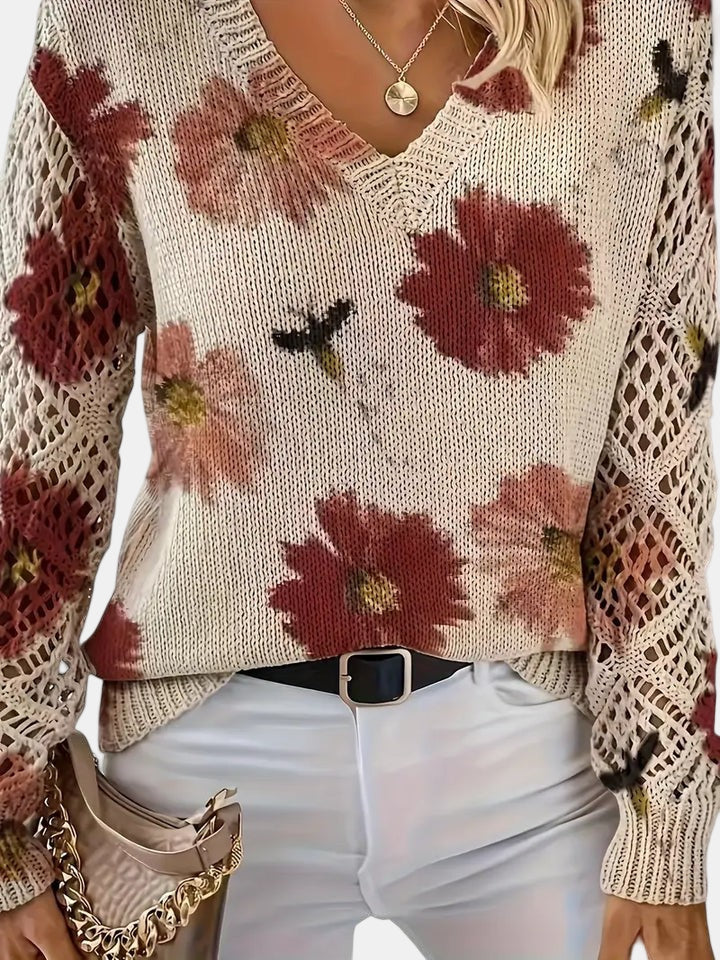 YASMIN - SUÉTER DE PUNTO CON HERMOSAS FLORES