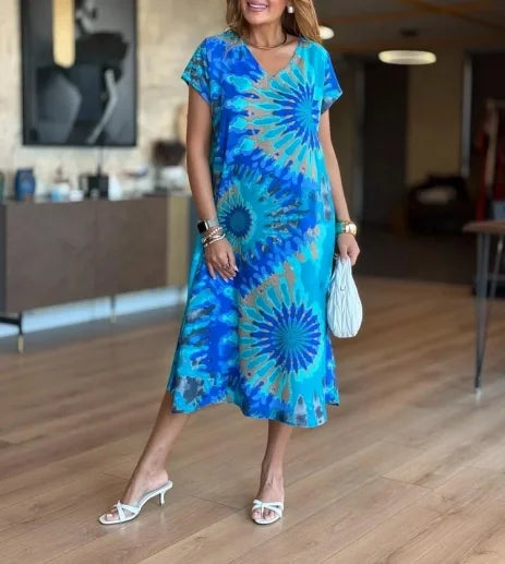 EALA - VESTIDO DE PLAYA ÉTNICO CON TIE-DYE