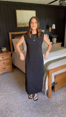 FINLEY - VESTIDO MAXI SIN ARRUGAS DE ELEGANCIA RELAJADA