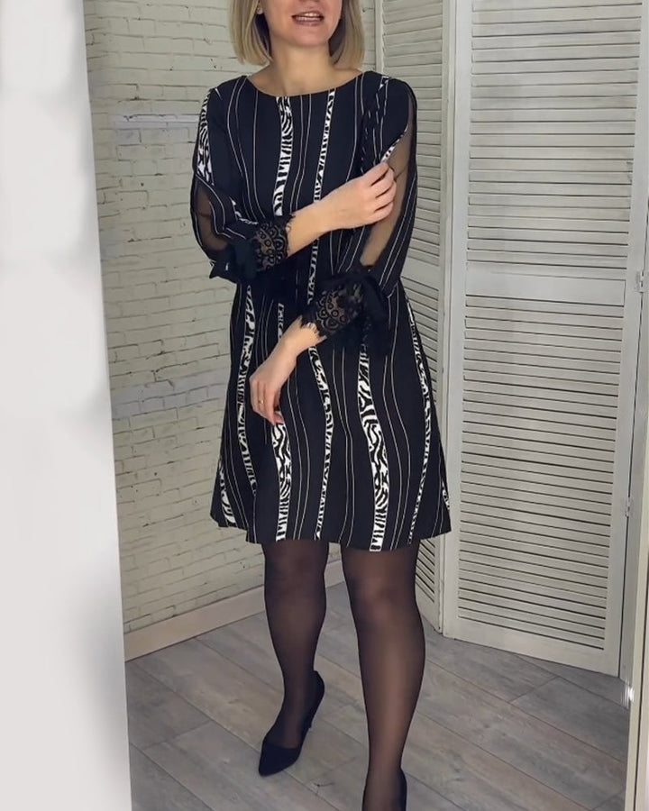 BLAKELY - VESTIDO CASUAL DE VERANO A RAYAS DE LONGITUD MEDIA