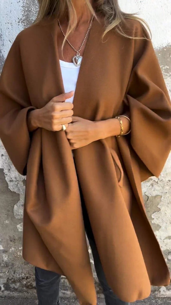 UMAIZA - CHAQUETA CAPA CON ESCOTE EN V DE ESTILO SIN ESFUERZO