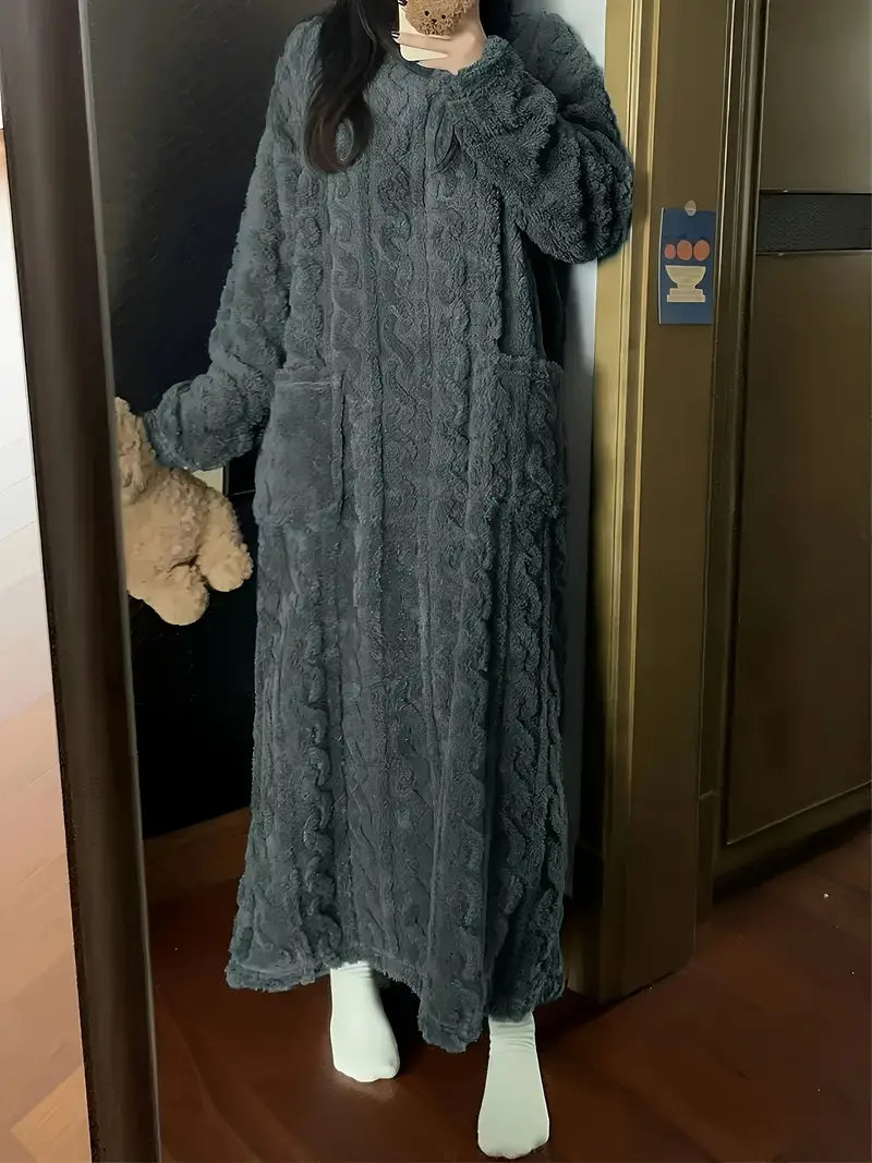 Abigail™ - Vestido de Invierno Jacquard de Forro Polar Suave