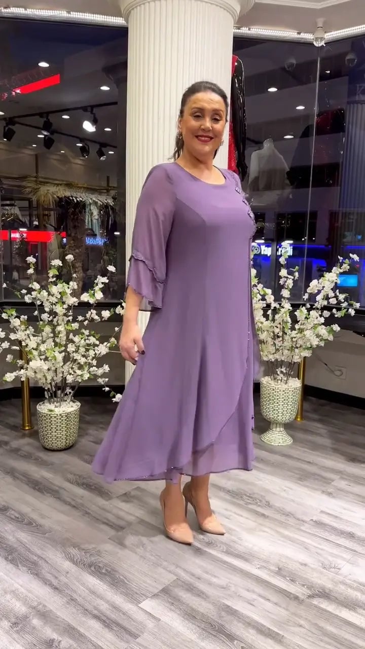 LAFRIZA - VESTIDO DE CHIFÓN FLUIDO BREEZE