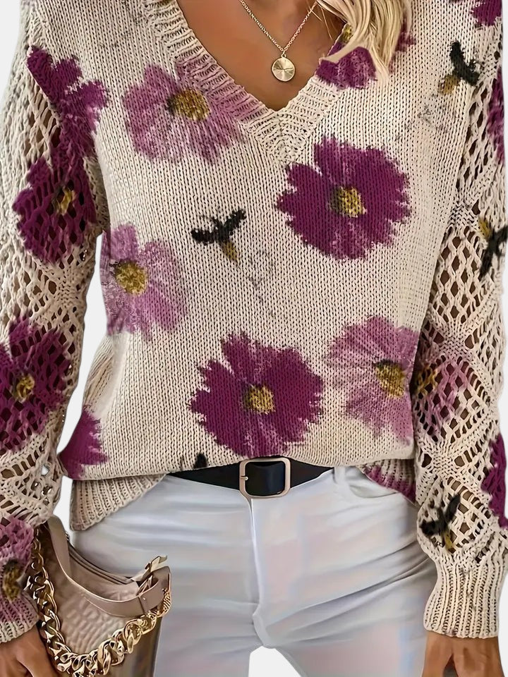 YASMIN - SUÉTER DE PUNTO CON HERMOSAS FLORES