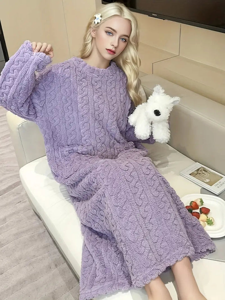 Abigail™ - Vestido de Invierno Jacquard de Forro Polar Suave