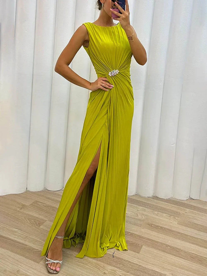 Davina - Vestido de Noche Maxi Plisado