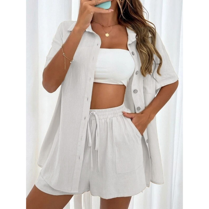 MERYL – CONJUNTO MODISH DE CAMISA ABOTONADA