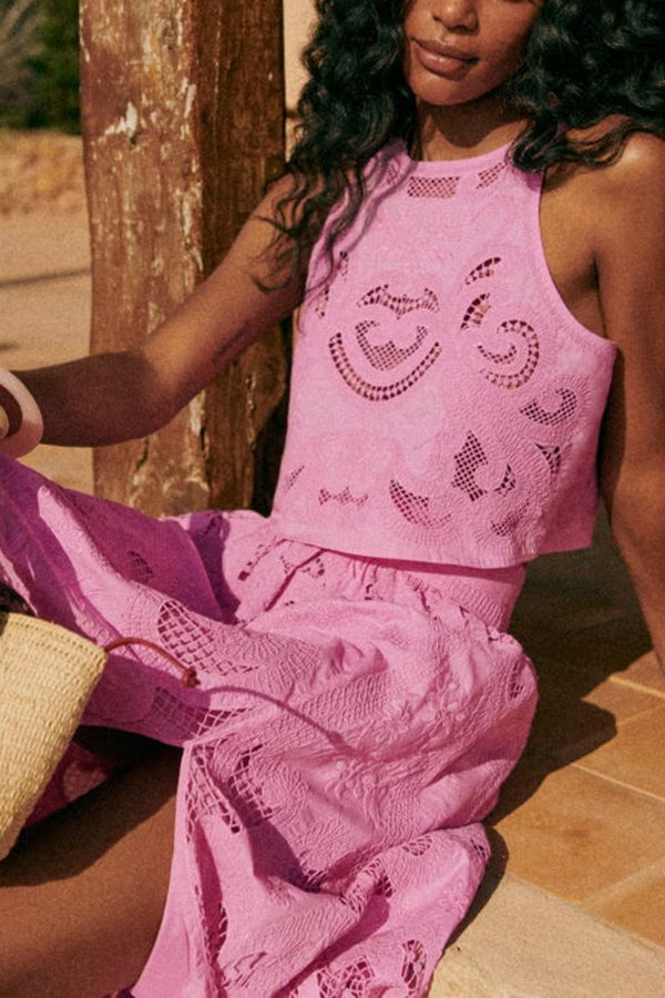 Conjunto Moise de Encaje Rosa