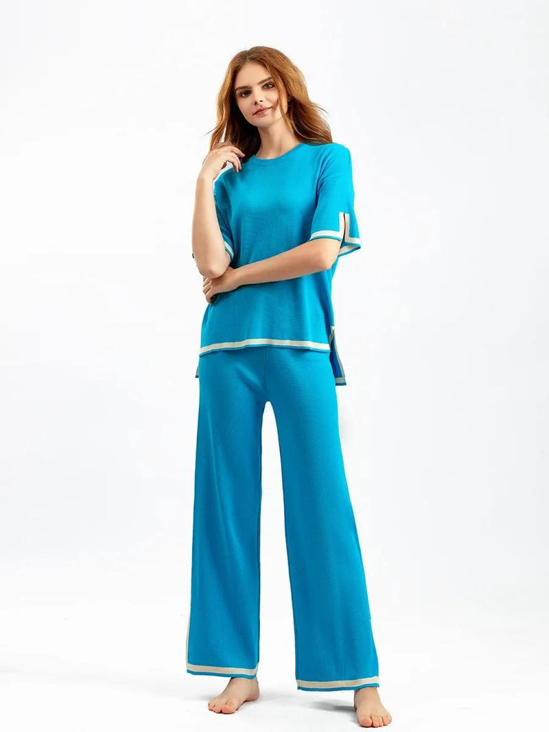 Charlotte™ - Conjunto Elegante de Manga Corta en Seda Hielo