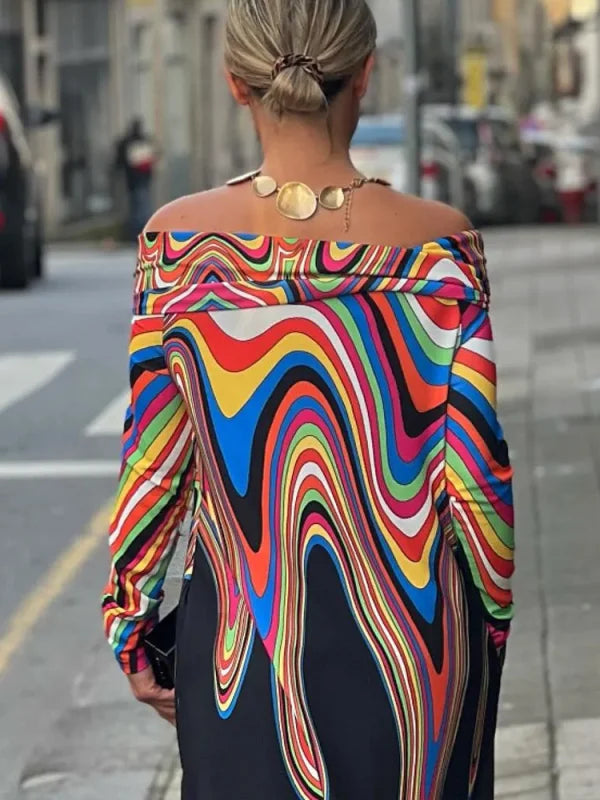 HICACINTO - VESTIDO MAXI MULTICOLOR CLÁSICO