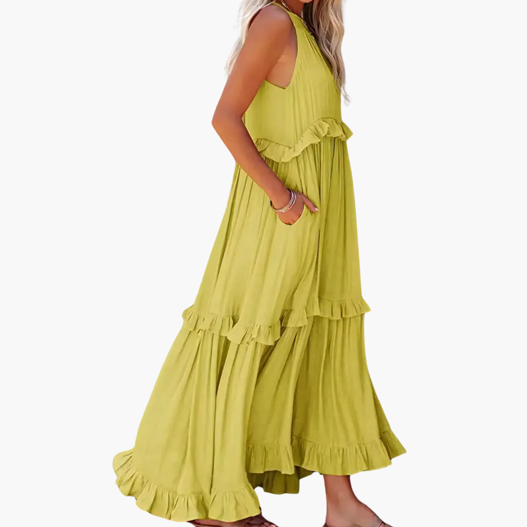 DIVINA - VESTIDO ESTILO VOLANTES LIGEROS
