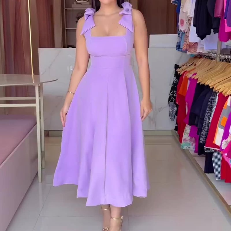 KENDALL - VESTIDO ELEGANTE SIN ESPALDA CON LAZO