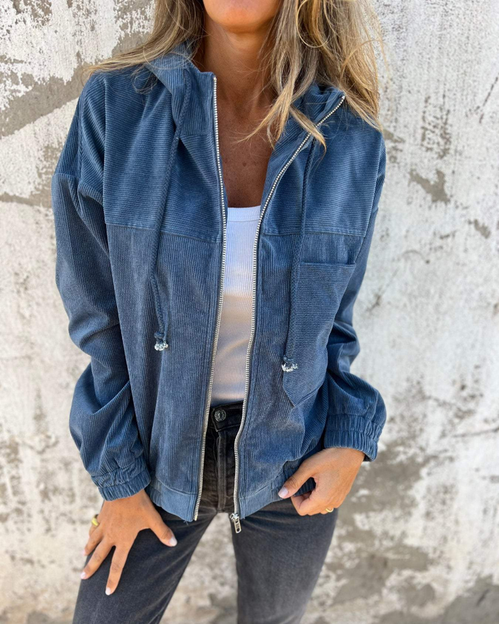 KELLY - CHAQUETA CON CAPUCHA Y CORDÓN DE PANA