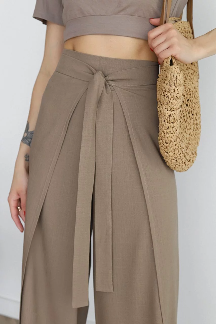 ROXY - PANTALONES DE LINO DE PIERNA ANCHA