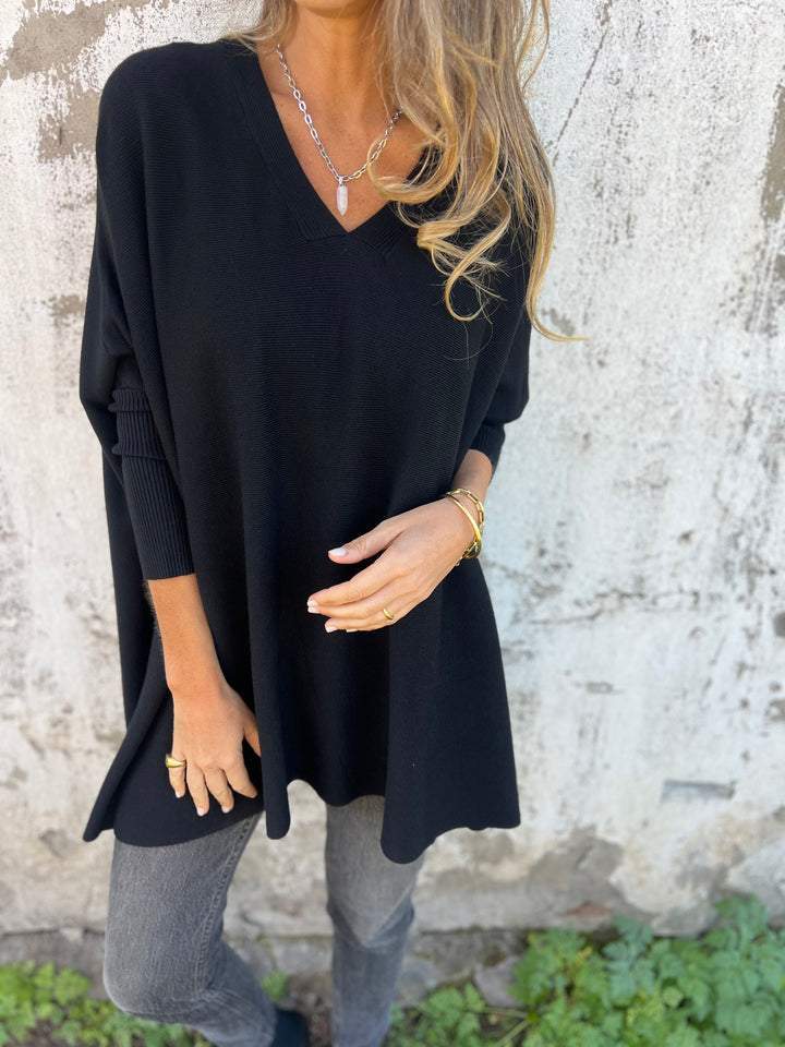 Grace™ - Suéter de punto cómodo con cuello en V y mangas largas