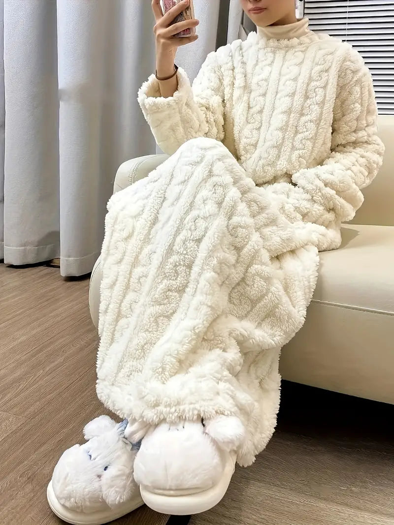 Abigail™ - Vestido de Invierno Jacquard de Forro Polar Suave