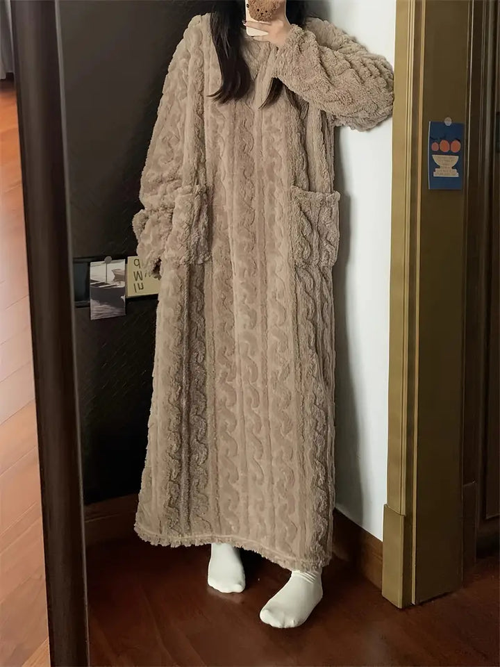 Abigail™ - Vestido de Invierno Jacquard de Forro Polar Suave
