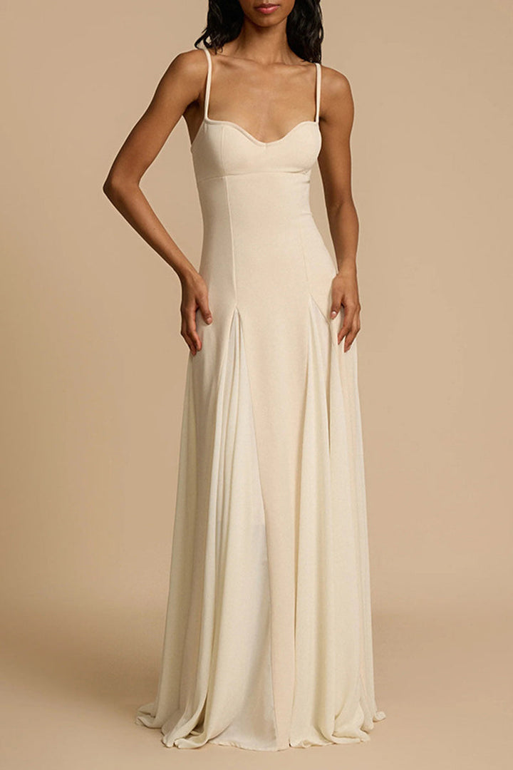 JAMMY - VESTIDO LISO CHIC CON ESCOTE EN V Y TIRANTES