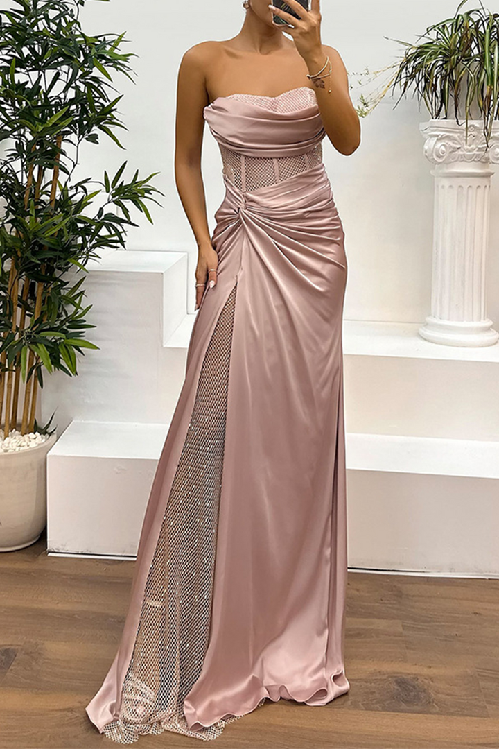LAVILLA - DESLUMBRANTE VESTIDO DE NOCHE DE PROM SIN TIRANTES