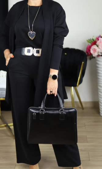 NATALIE - CONJUNTO CLÁSICO DE 3 PIEZAS CON CARDIGAN, TOP Y PANTALONES