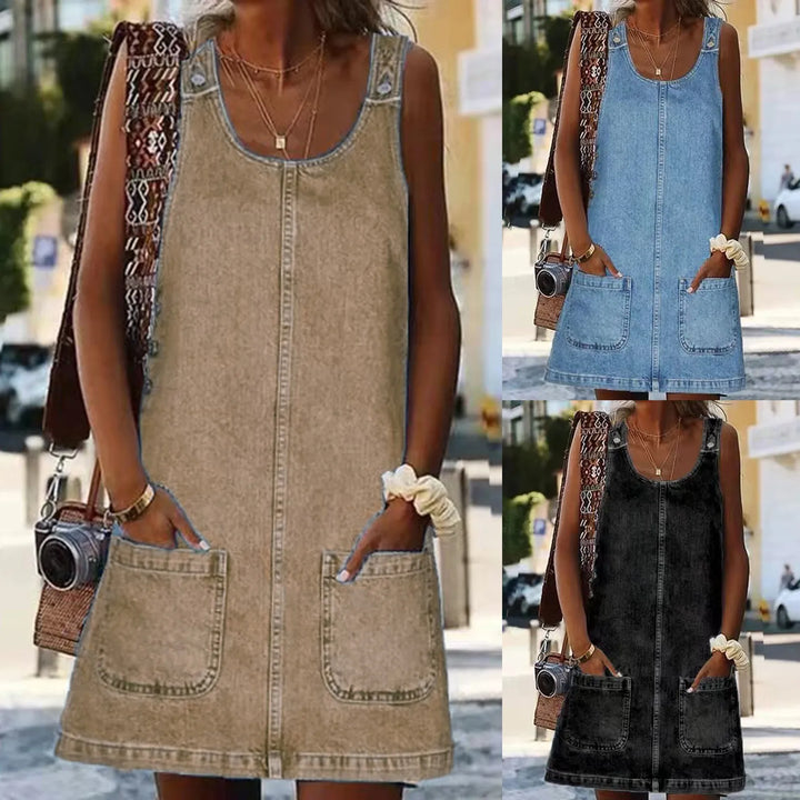 TIA - VESTIDO MINI AJUSTADO DE DENIM