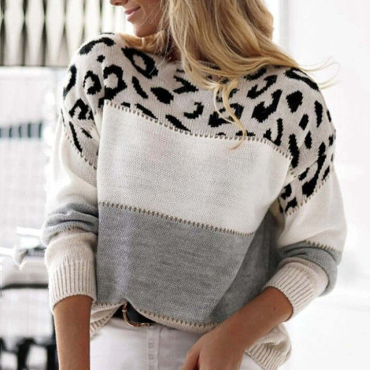 Penelope™ - Suéter Estampado de Leopardo Estilizado
