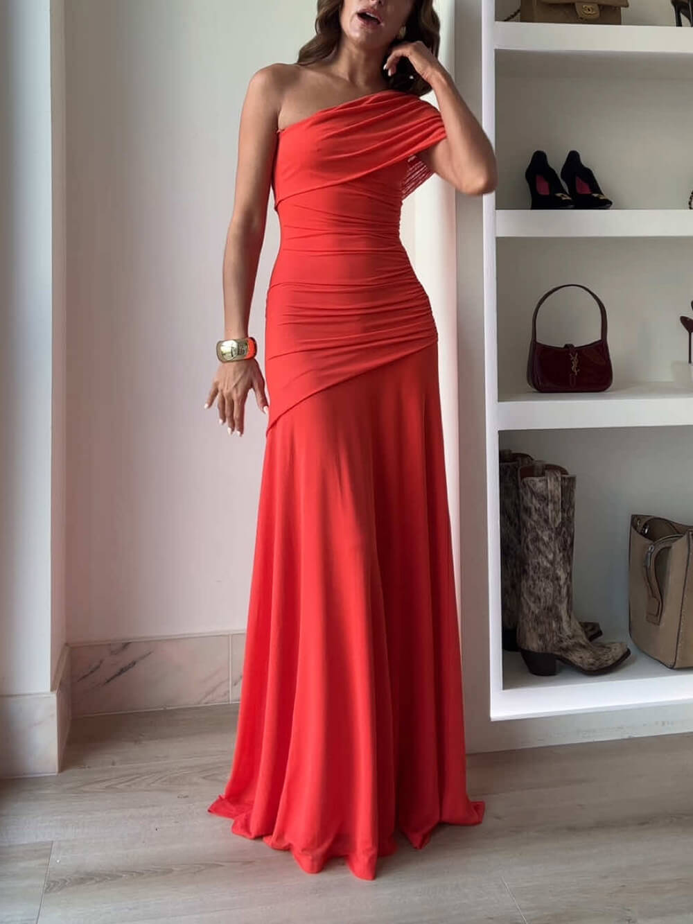 ANGELIQUE - VESTIDO LARGO DE MODA GLAMOROSO