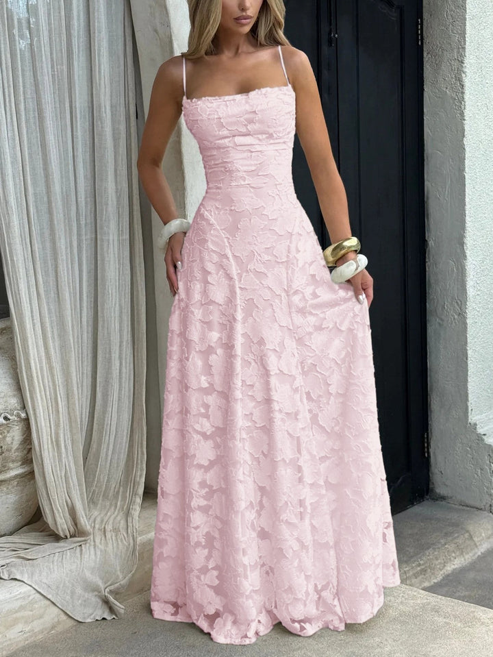 THEA - VESTIDO MAXI JACQUARD DE ELEGANCIA TEXTURIZADA