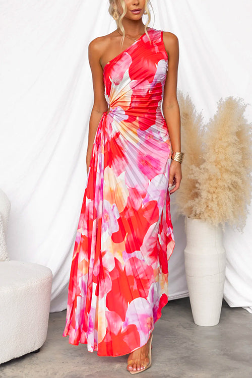 CARMIE – VESTIDO PLISADO DE VERANO CON UN HOMBRO