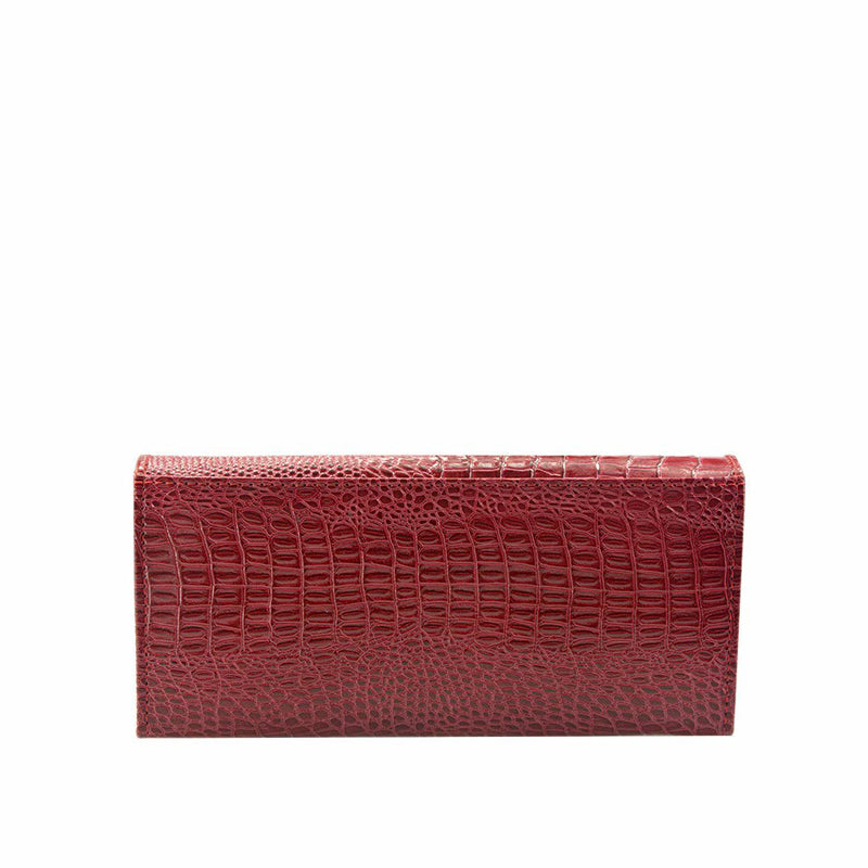 EVANGELINE - CARTERA DE CUERO CON RELIEVE DE COCODRILO