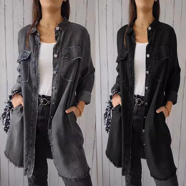 SHAVONNE - CAMISA DE MEZCLILLA CON CHAQUETA DE SOLAPA
