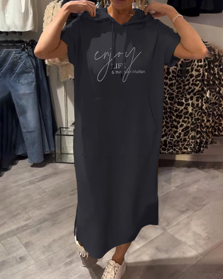 CECILLE - VESTIDO RELAJADO CON CAPUCHA PARA DESCANSAR