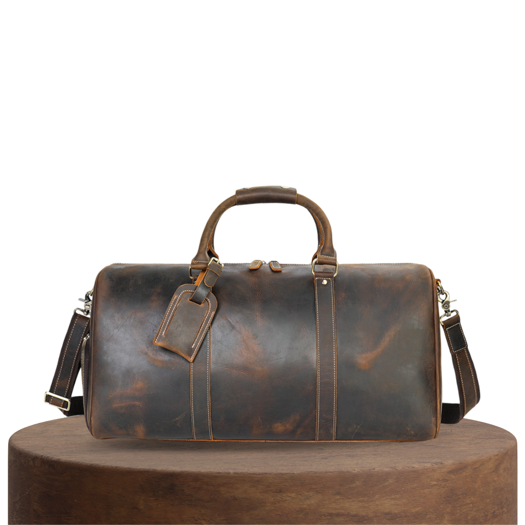 Rhett | Bolsa de Cuero Vintage de Grano Completo para Viajes Refinados