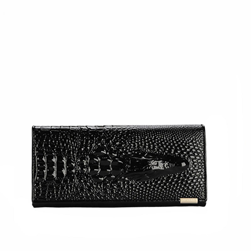 EVANGELINE - CARTERA DE CUERO CON RELIEVE DE COCODRILO