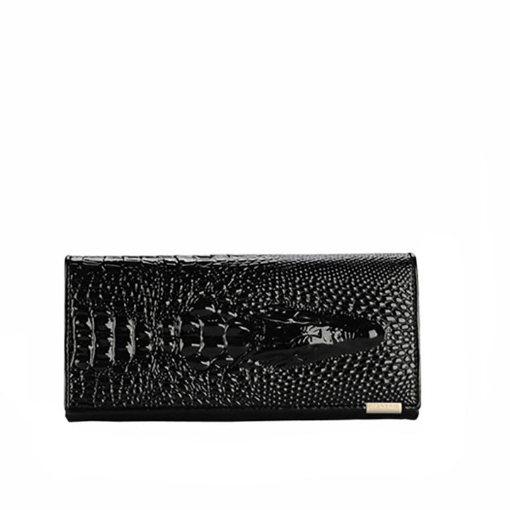 EVANGELINE - CARTERA DE CUERO CON RELIEVE DE COCODRILO