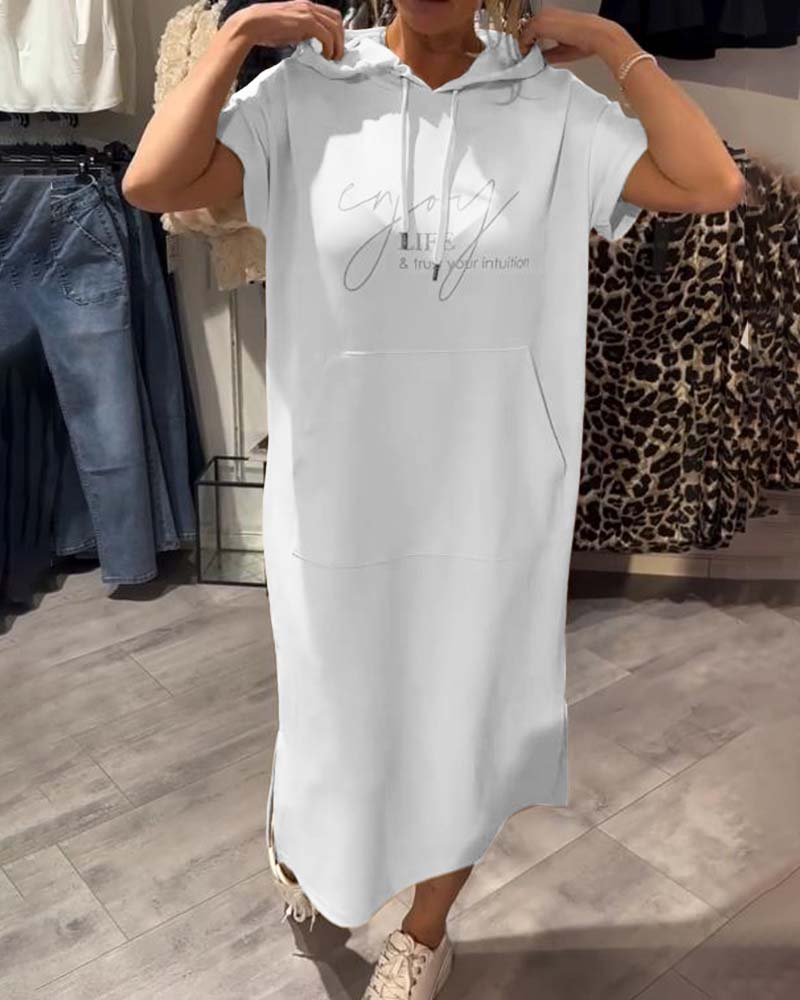 CECILLE - VESTIDO RELAJADO CON CAPUCHA PARA DESCANSAR