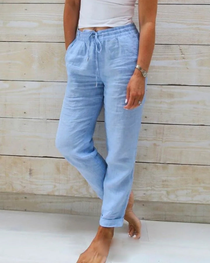 Allison | Pantalones a Medida de Algodón y Lino de Lujo