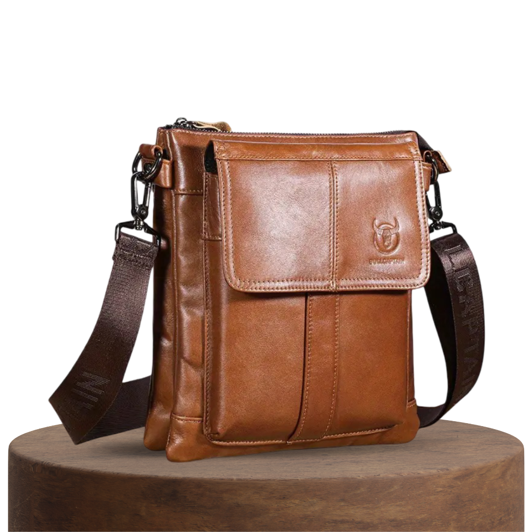 Colton | Bolso Cruzado Delgado de Cuero con Diseño de Bolsillo con Solapa