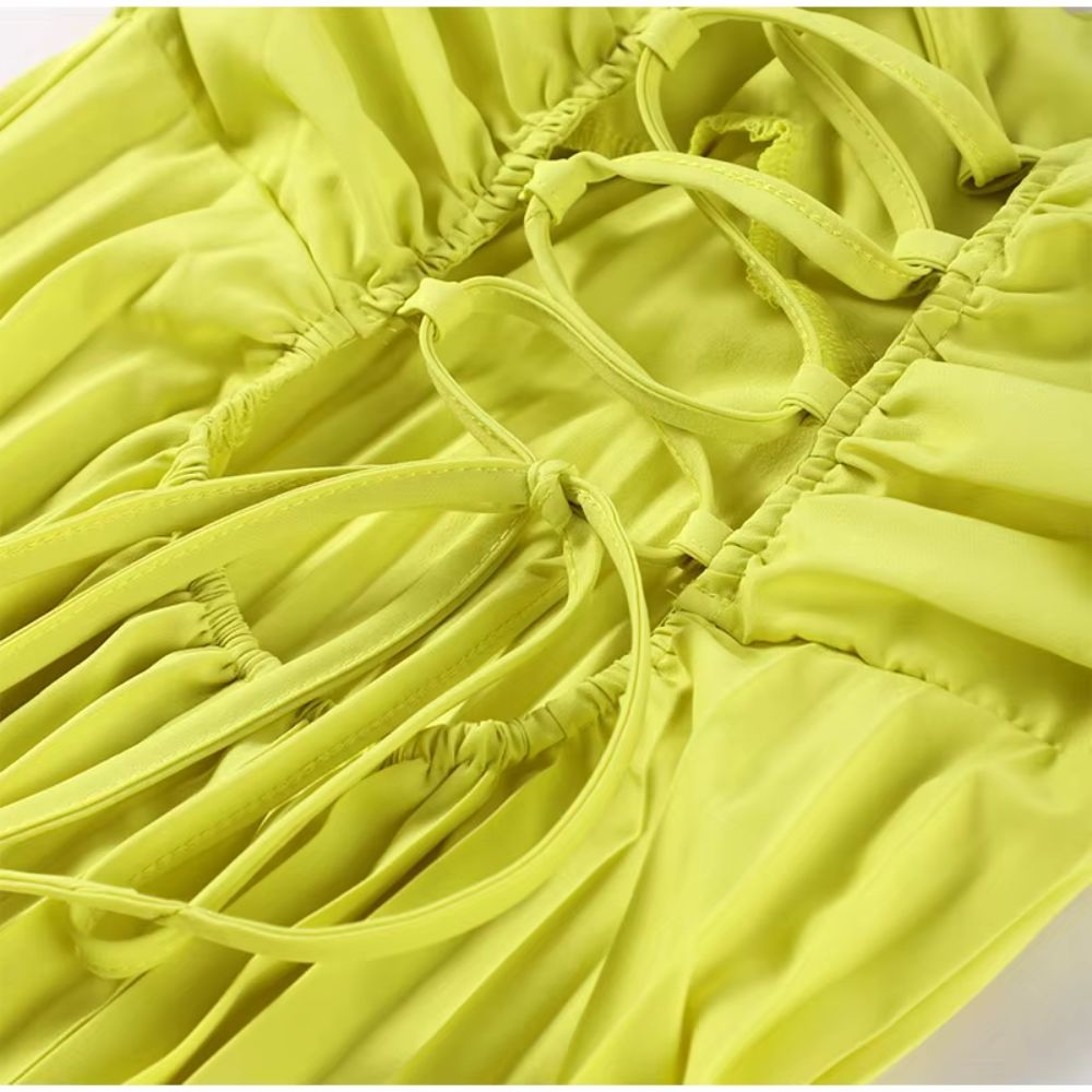 MOIRA - VESTIDO MAXI FORMAL PLISADO
