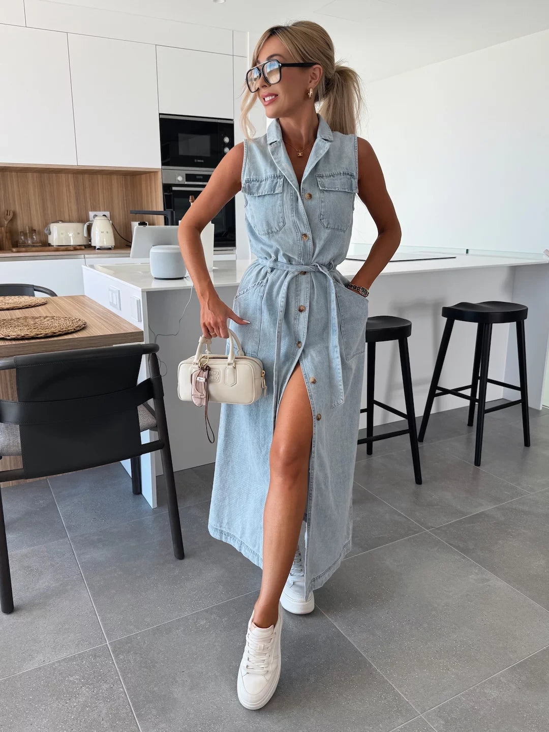 CANDICE - VESTIDO LARGO DE DENIM