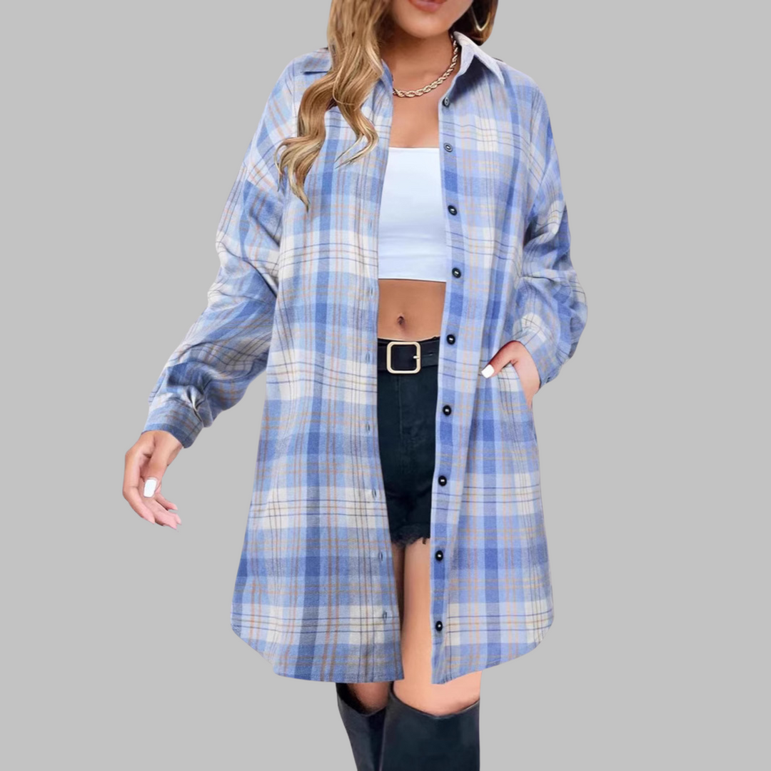 JANAYA - LA ELEGANTE BLUSA A CUADROS